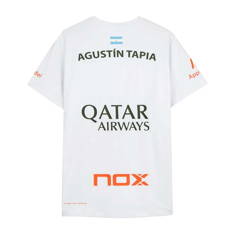 Camiseta Nox Sponsors AT10 Blanca  ⭐️ Mejores Ofertas En Moda Padel