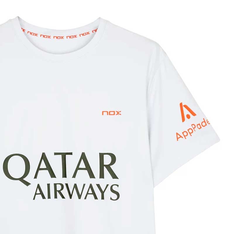 Camiseta Nox Sponsors AT10 Blanca  ⭐️ Mejores Ofertas En Moda Padel