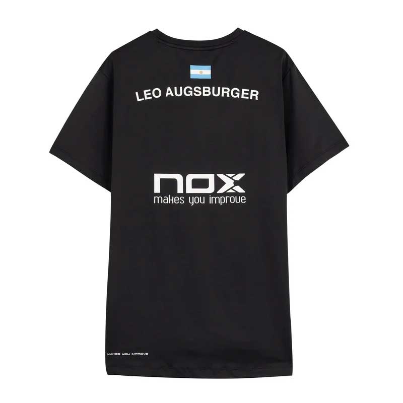 Camiseta Nox Sponsors LA10 Negra  ⭐️ Mejores Ofertas En Moda Padel