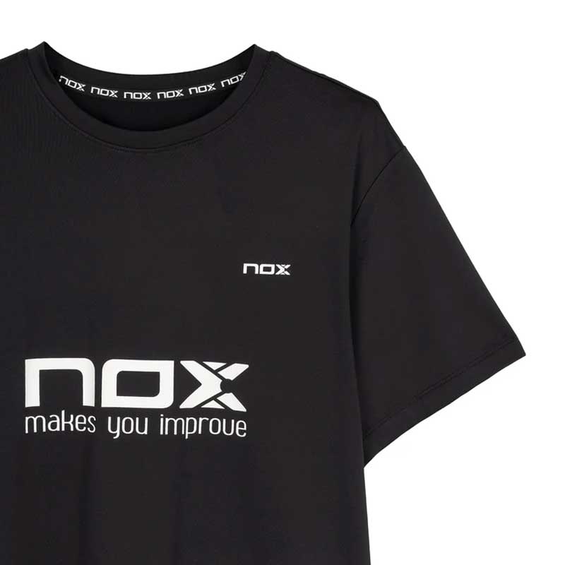 Camiseta Nox Sponsors LA10 Negra  ⭐️ Mejores Ofertas En Moda Padel