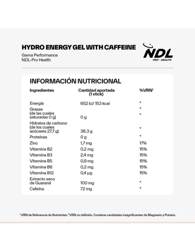 Stick Gel Cafeína Cherry NDL | Energía rápida y eficaz